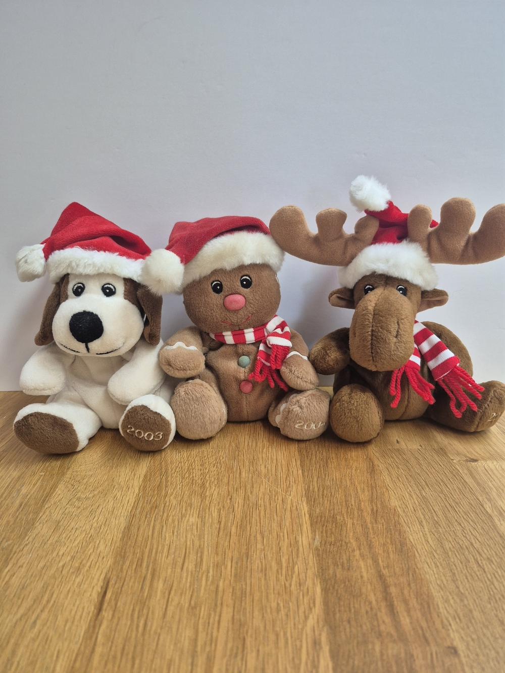 Sears Christmas Collectible Plush - Dog 2003, Bear 2004 & Moose 2005
